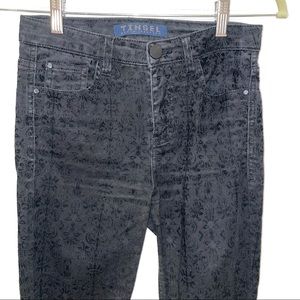 Tinsel black brocade velour high rise skinny jeans